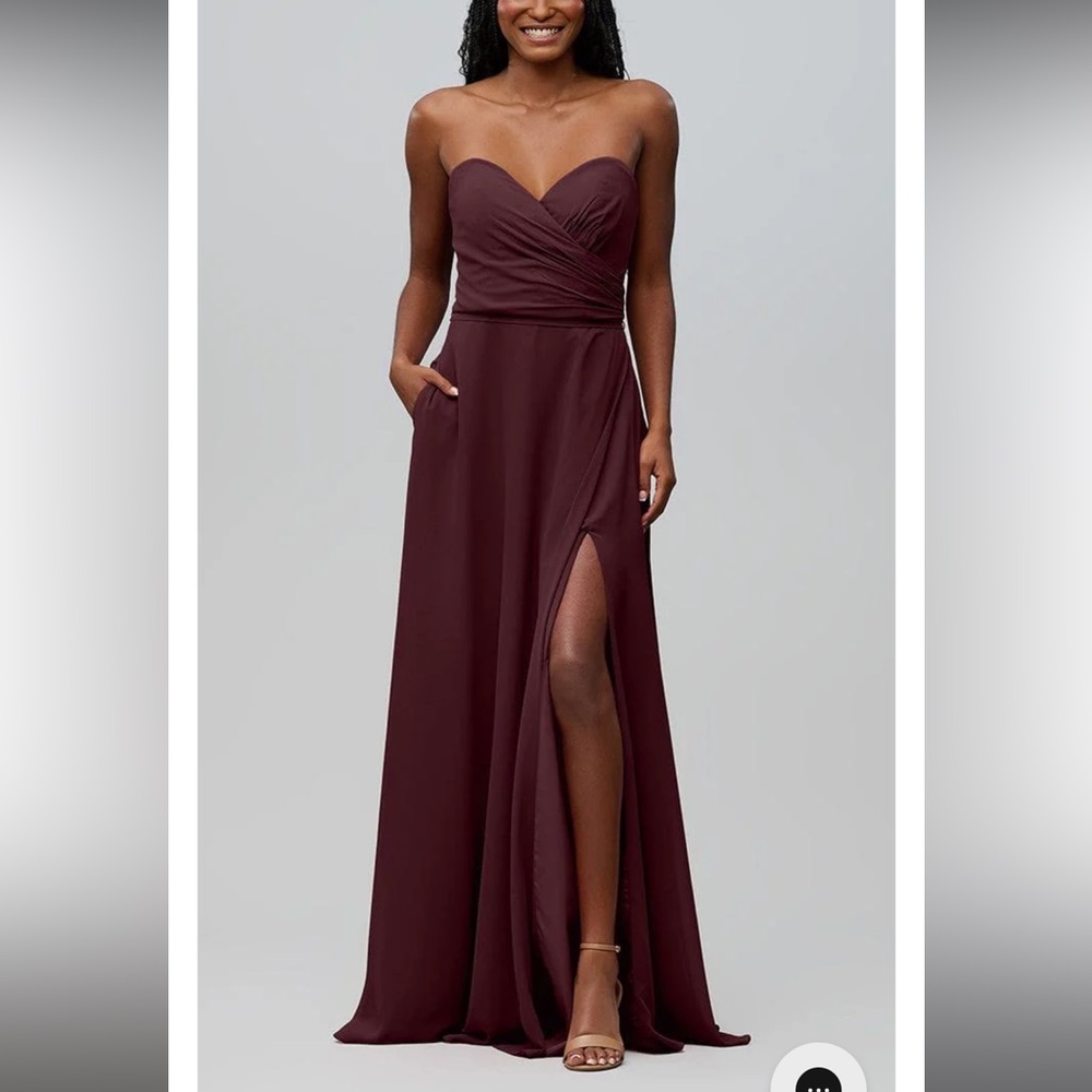 Strapless Kennedy Blue bridesmaid dress in Bordeaux